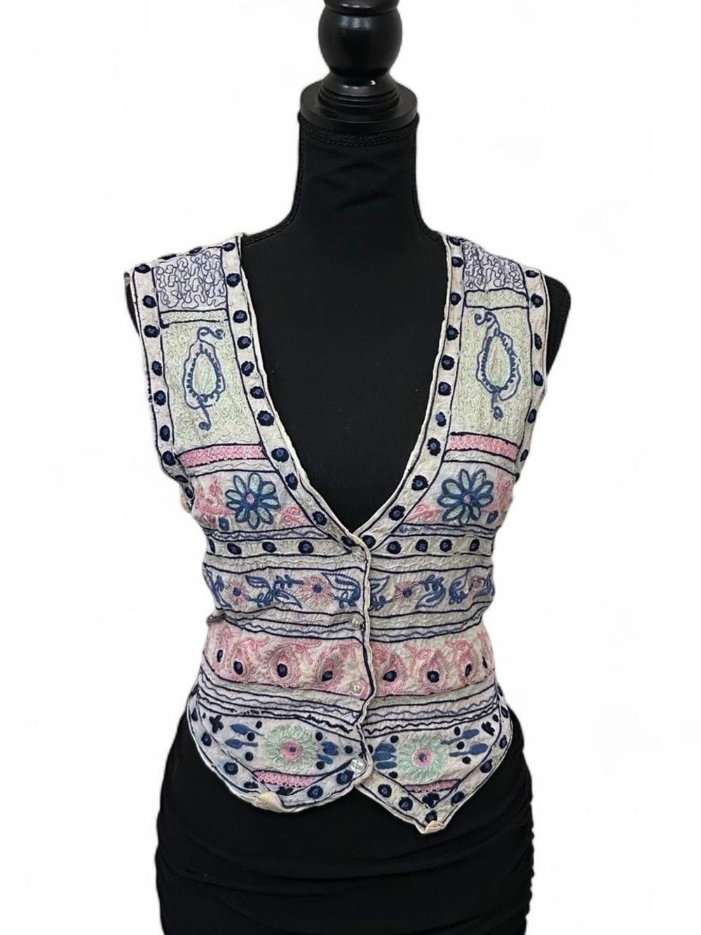 Vintage Magazine Embroidered Vest